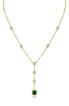 Cz By Kenneth Jay Lane Cubic Zirconia Station Y-necklace In Gold