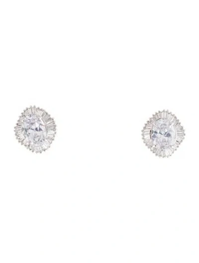 Pre-owned Cz By Kenneth Jay Lane Cubic Zirconia Stud Earrings In Multi