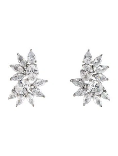 Pre-owned Cz By Kenneth Jay Lane Cubic Zirconia Stud Earrings In Multicolor