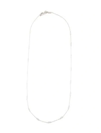Pre-owned Cz By Kenneth Jay Lane Cubic Zirconia Tapered Baguette Station Necklace, 33" In Multi
