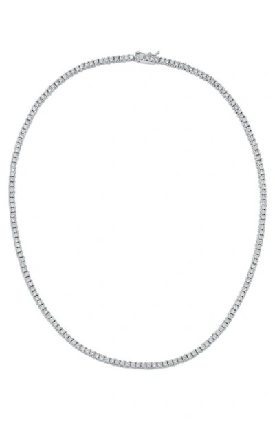 Cz By Kenneth Jay Lane Cubic Zirconia Tennis Necklace In Metallic