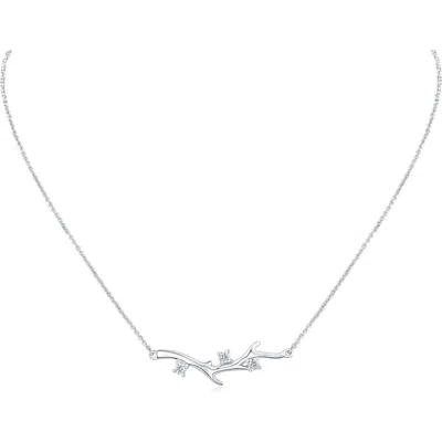 Cz By Kenneth Jay Lane Cubic Zirconia Vine Pendant Necklace In Metallic