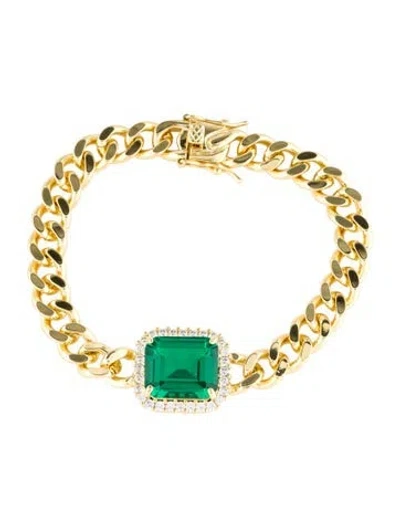 Pre-owned Cz By Kenneth Jay Lane Cubic Zirconia Wrap Bracelet, 6.5"