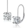 Cz By Kenneth Jay Lane Cushion Cubic Zirconia Drop Earrings In Silver