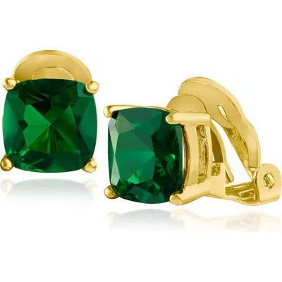 Cz By Kenneth Jay Lane Cz Clip-on Earrings In Gold