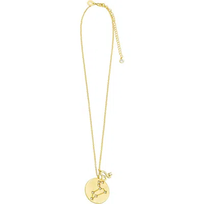 Cz By Kenneth Jay Lane Cz Constellation Zodiac Pendant Necklace In Gold