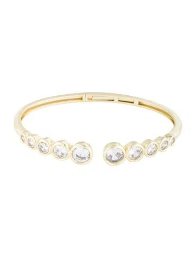 Pre-owned Cz By Kenneth Jay Lane Cz Cuff Bracelet, 6.5" In Multicolor
