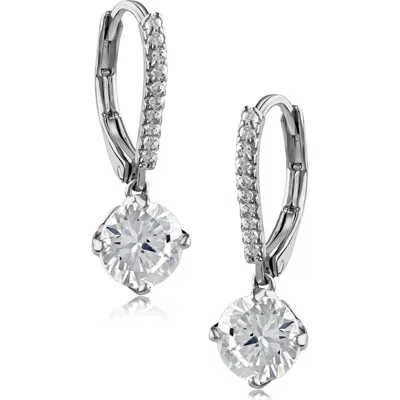Cz By Kenneth Jay Lane Cz Drop Earrings In Metallic