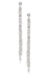 Cz By Kenneth Jay Lane Cz Duster Drop Earrings In Clear/silver