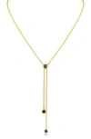 Cz By Kenneth Jay Lane Cz Lariat Necklace In Gold
