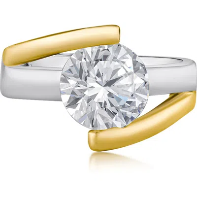 Cz By Kenneth Jay Lane Cz Nest Band Ring In Clear/two Tone