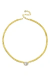 CZ BY KENNETH JAY LANE CZ BY KENNETH JAY LANE CZ OVAL CURB CHAIN CHOKER NECKLACE
