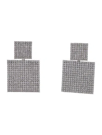 Pre-owned Cz By Kenneth Jay Lane Double Square Earrings In Multi
