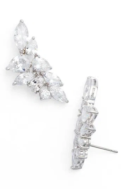 Cz By Kenneth Jay Lane Ear Crawlers In Metallic