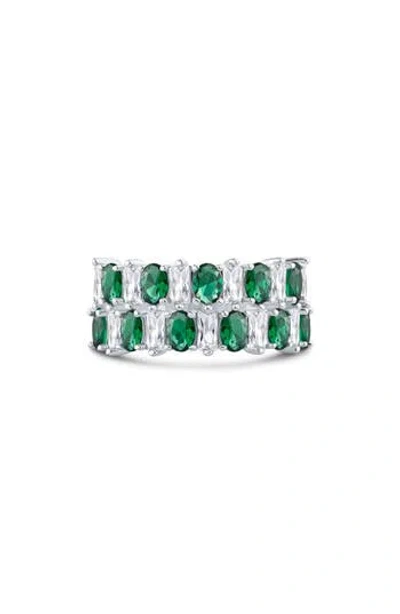 Cz By Kenneth Jay Lane Emerald & Oval Cubic Zirconia Ring In Multi