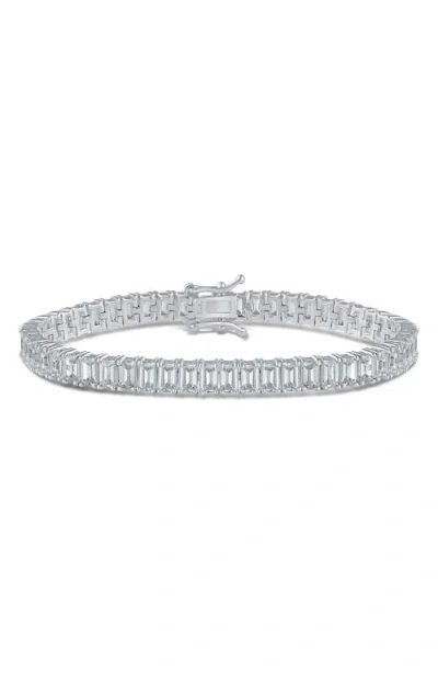 Cz By Kenneth Jay Lane Emerald Cut Cubic Zirconia Bracelet In Metallic