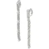 Cz By Kenneth Jay Lane Four-tier Drop Clip-on Earrings In Silver/crystal