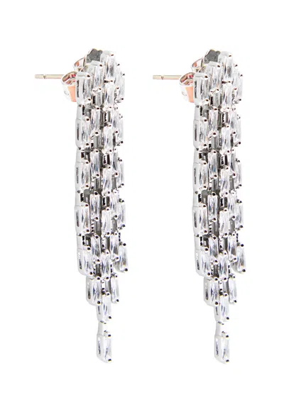 Cz By Kenneth Jay Lane Fringe Sterling Silver Drop Earrings