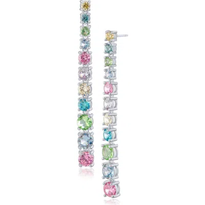 Cz By Kenneth Jay Lane Graduated Multicolor Cubic Zirconia Drop Earrings