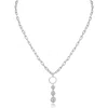 Cz By Kenneth Jay Lane Graduated Round Cubic Zirconia Drop Necklace In Clear/silver