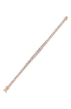 Cz By Kenneth Jay Lane Graduated Round Cubic Zirconia Tennis Bracelet In Clear Rose Gold