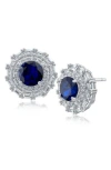 Cz By Kenneth Jay Lane Halo Stud Earrings In Metallic