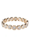 Cz By Kenneth Jay Lane Hexagon Cubic Zirconia Stretch Bracelet In Gold