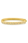 Cz By Kenneth Jay Lane Inlay Hinge Bracelet In Gold