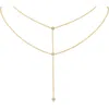 Cz By Kenneth Jay Lane Layered Connected Drop Necklace In Gold