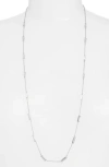 Cz By Kenneth Jay Lane Long Baguette Cubic Zirconia Station Necklace In Silver