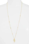 Cz By Kenneth Jay Lane Long Spike Cubic Zirconia Pendant Necklace In Gold