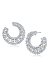 Cz By Kenneth Jay Lane Luxe Round Cubic Zirconia Hoop Earrings In Clear Silver