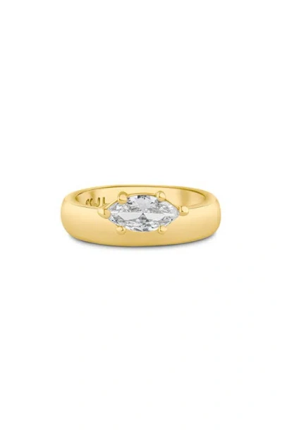 Cz By Kenneth Jay Lane Marquise Cubic Zirconia Band Ring In Gold