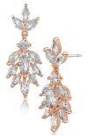 Cz By Kenneth Jay Lane Marquise Cz Leaf Shape Drop Earrings In Gold