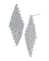 Cz By Kenneth Jay Lane Mesh Statement Earrings In Silver
