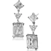 Cz By Kenneth Jay Lane Multi Cz Dangle Earrins In Clear/silver