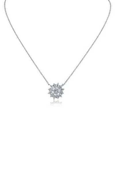 Cz By Kenneth Jay Lane Open Pendant Necklace In Metallic