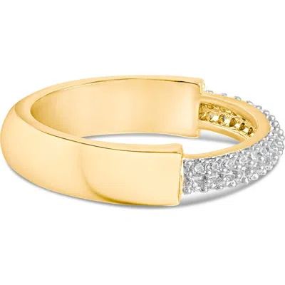 Cz By Kenneth Jay Lane Pav9 Chunky Link Ring In Gold