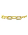 Cz By Kenneth Jay Lane Pave Chain Link Bracelet In Gold