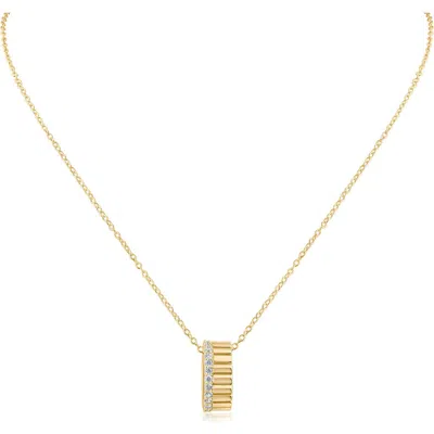 Cz By Kenneth Jay Lane Pavé Circle Pendant Necklace In Gold