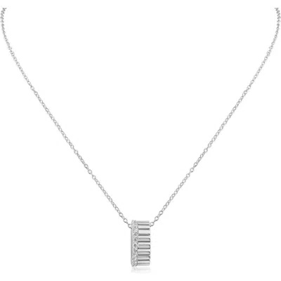 Cz By Kenneth Jay Lane Pavé Circle Pendant Necklace In Metallic