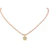 Cz By Kenneth Jay Lane Pavé Cubic Zirconia Clover Pendant Rose Quartz Beaded Necklace In Pink/clear Gold