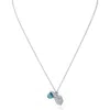 Cz By Kenneth Jay Lane Pavé Cubic Zirconia Double Acorn Charm Necklace In Blue/silver