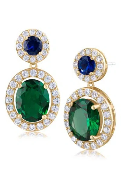 Cz By Kenneth Jay Lane Pavé Cubic Zirconia Drop Earrings In Gold