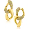 Cz By Kenneth Jay Lane Pavé Cubic Zirconia Interlock Drop Earrings In Gold