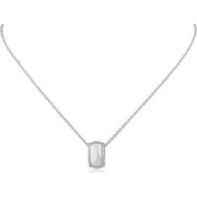 Cz By Kenneth Jay Lane Pavé Cubic Zirconia Ring Pendant Necklace In White