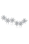 Cz By Kenneth Jay Lane Pavé Cubic Zirconia Triple Star Stud Earrings In Clear Silver