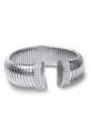 Cz By Kenneth Jay Lane Pave Cz Open Cuff Bracelet In Clear/silver