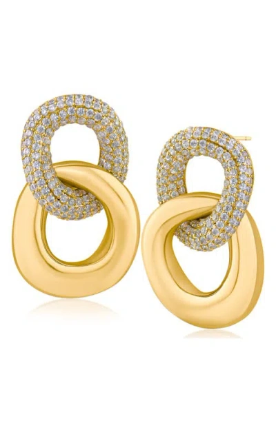 Cz By Kenneth Jay Lane Pavé Link Earrings In Gold
