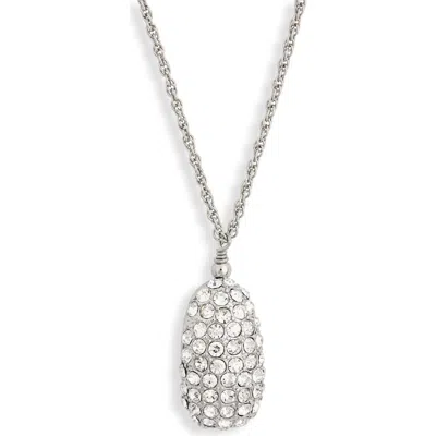 Cz By Kenneth Jay Lane Pavé Pendant Necklace In Metallic
